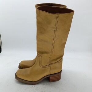 Baretraps Cameron Womens Size 6 Yellow Square Toe Tall Block Heel Boots #130